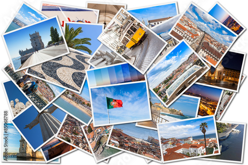 Picture Mosaic collage of Lisbon city in Portugal