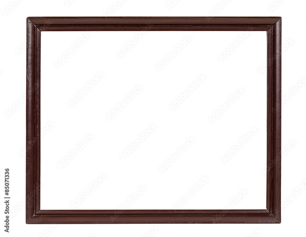 Dark wooden picture frame on white backround Dark wooden picture frame on white backround