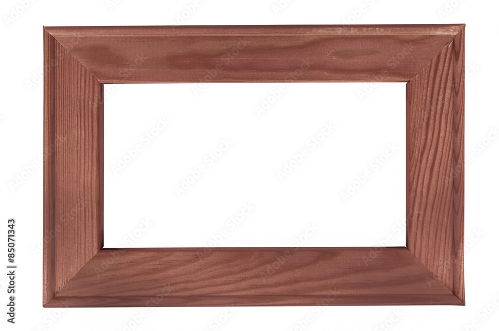 Dark wooden picture frame on white backround Dark wooden picture frame on white backround