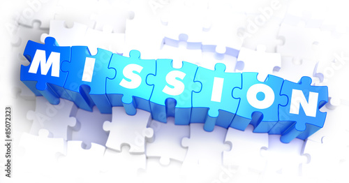 Mission - Text on Blue Puzzles. photo