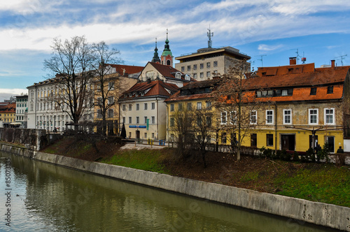 Old Town Embankment in Ljubljana City