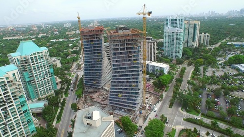 Aerial video Park Grove construction site Coconut Grove Florida photo