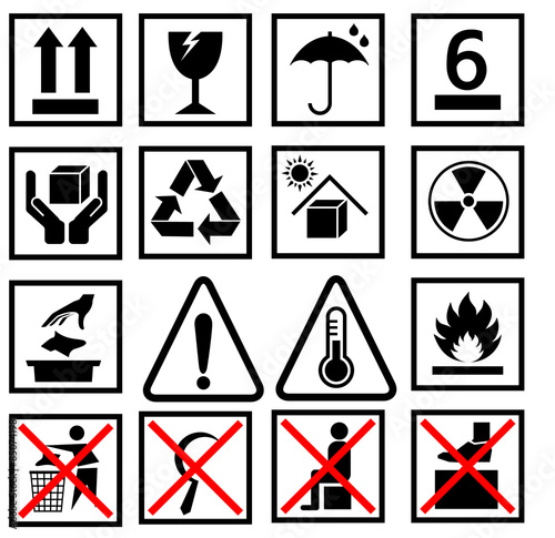 warning of packaging symbol