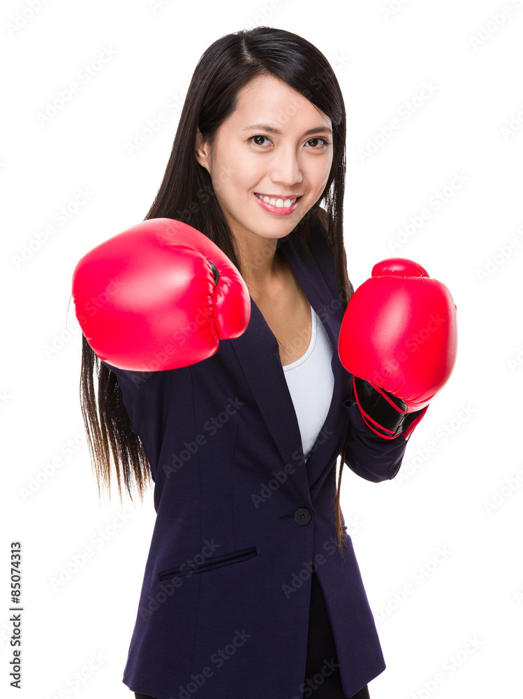 Asian businesswoman ready fight for new contract Asian businesswoman ready fight for new contract