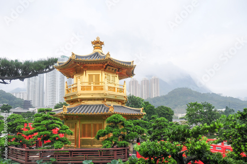 Golden Pavilion of Nan Lian Garden  Hong Kong