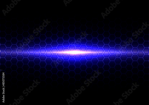 abstract blue light with hex pattern effect