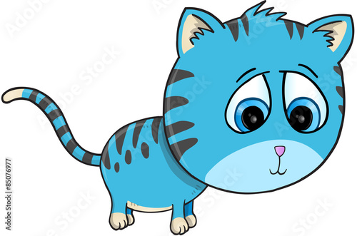 Cute Cat Illustration Art isolated on white background