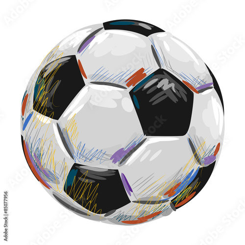 Naklejka Soccer Ball Created by professional Artist. This illustration is created by Wacom tablet by using grunge textures and brushes in painterly style.all elements are kept in seperate layers,