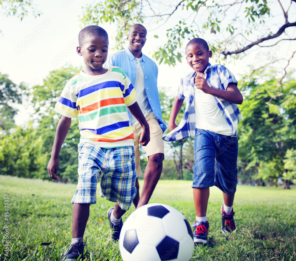 Fototapeta premium African Family Happiness Holiday Vacation Activity Concept