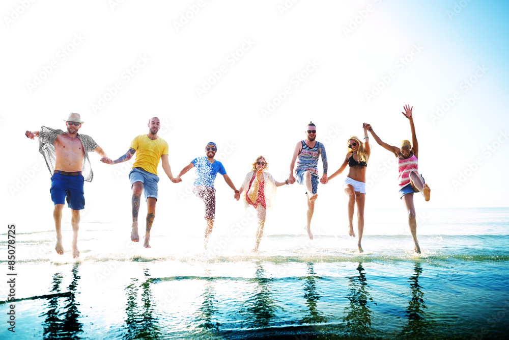 Obraz premium Friendship Freedom Beach Summer Holiday Concept