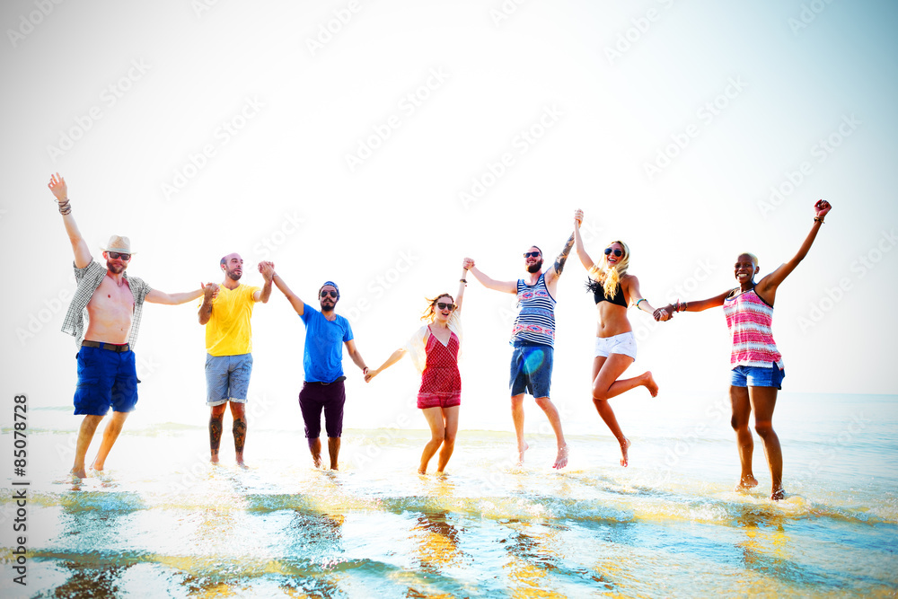 Obraz premium Friendship Freedom Beach Summer Holiday Concept