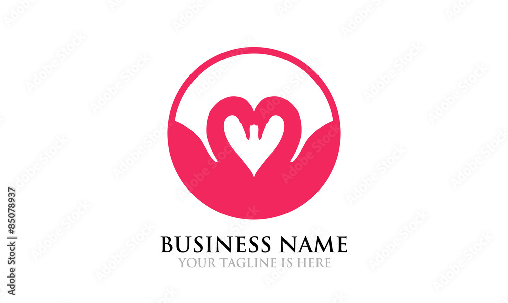 Obraz premium Sweet Swan in Love Logo