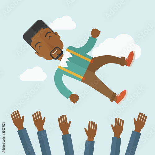Happy african-american businessman.