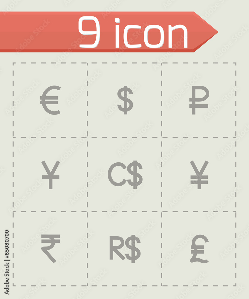 Vector Currency symbol icon set Vector Currency symbol icon set