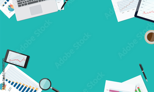 business finance and investment banner.work space background