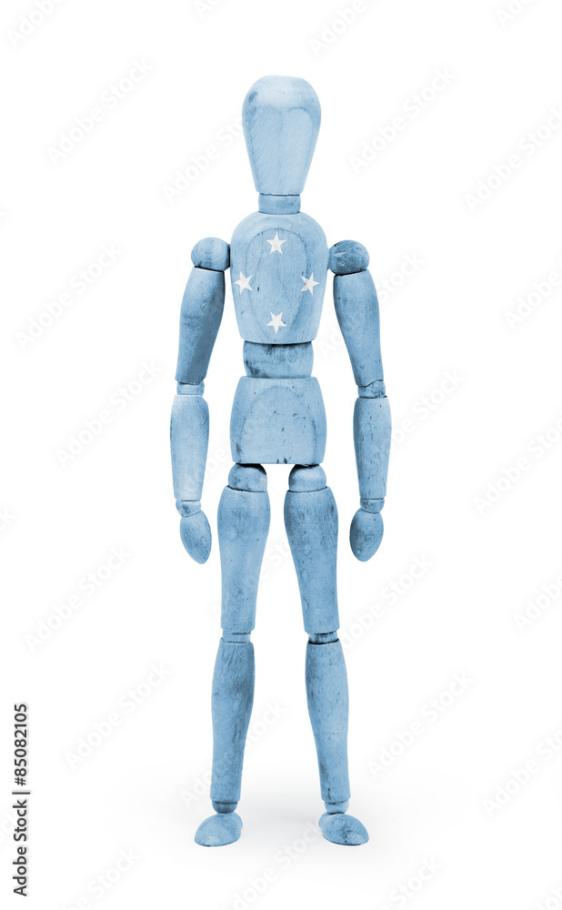 Wood figure mannequin with flag bodypaint - Micronesia Wood figure mannequin with flag bodypaint - Micronesia