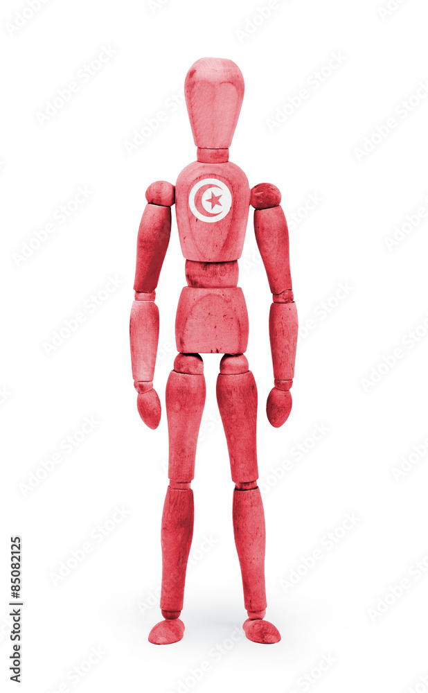 Wood figure mannequin with flag bodypaint - Tunisia Wood figure mannequin with flag bodypaint - Tunisia