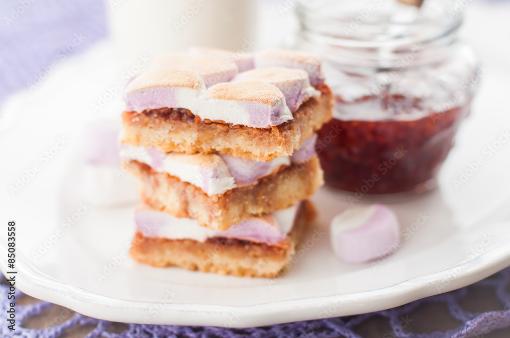 Marshmallow Jam Slice Marshmallow Jam Slice