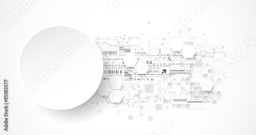 Abstract technological background with various technological ele