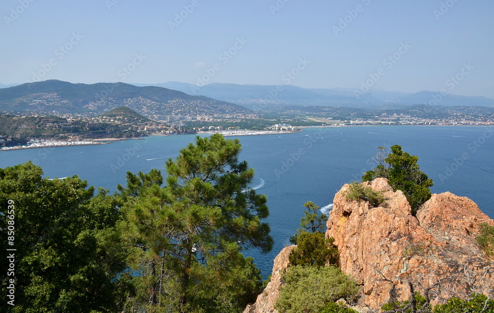 View on Cannes from Point de l'Aiguille, France, Cote d'Azur.