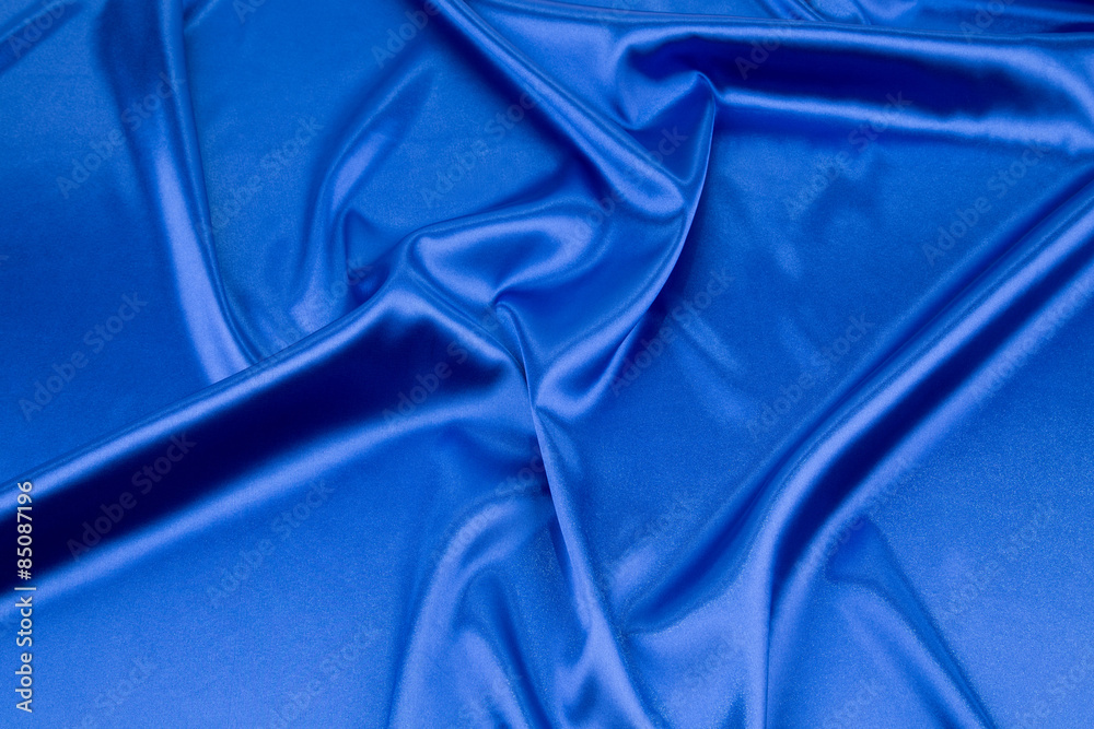 Close up of blue silk. Texture. Close up of blue silk. Texture.