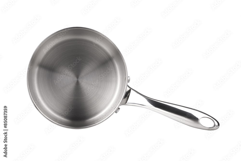 Stainless steel saucepan isolated on white background Stainless steel saucepan isolated on white background