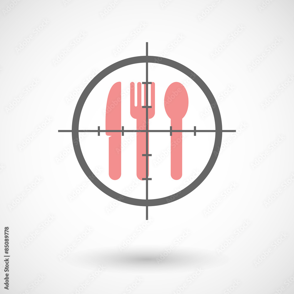 Crosshair icon targeting a cutlery Crosshair icon targeting a cutlery