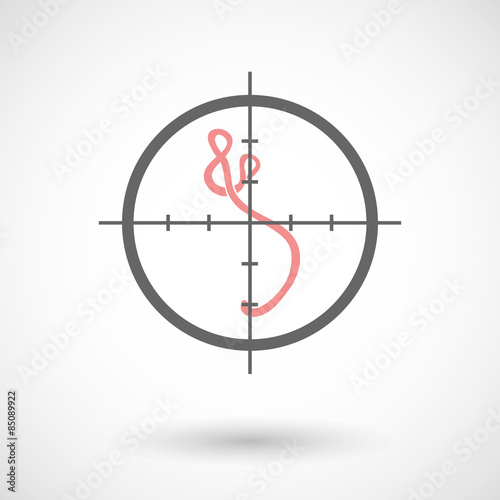 Crosshair icon targeting an ebola sign