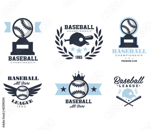 Baseball Emblems or Badges with Various Designs 