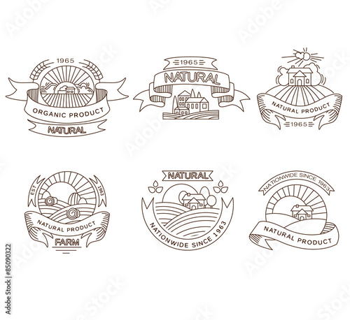 Retro farm fresh labels, badges and design elements 