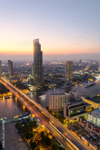 Bangkok City Chao Phraya River © kriangphoto31