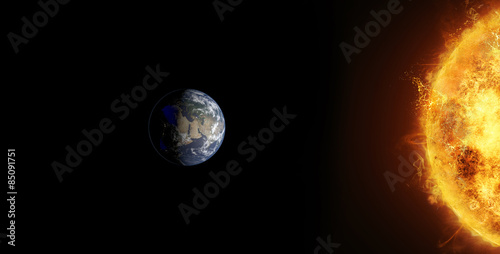 Earth and sun