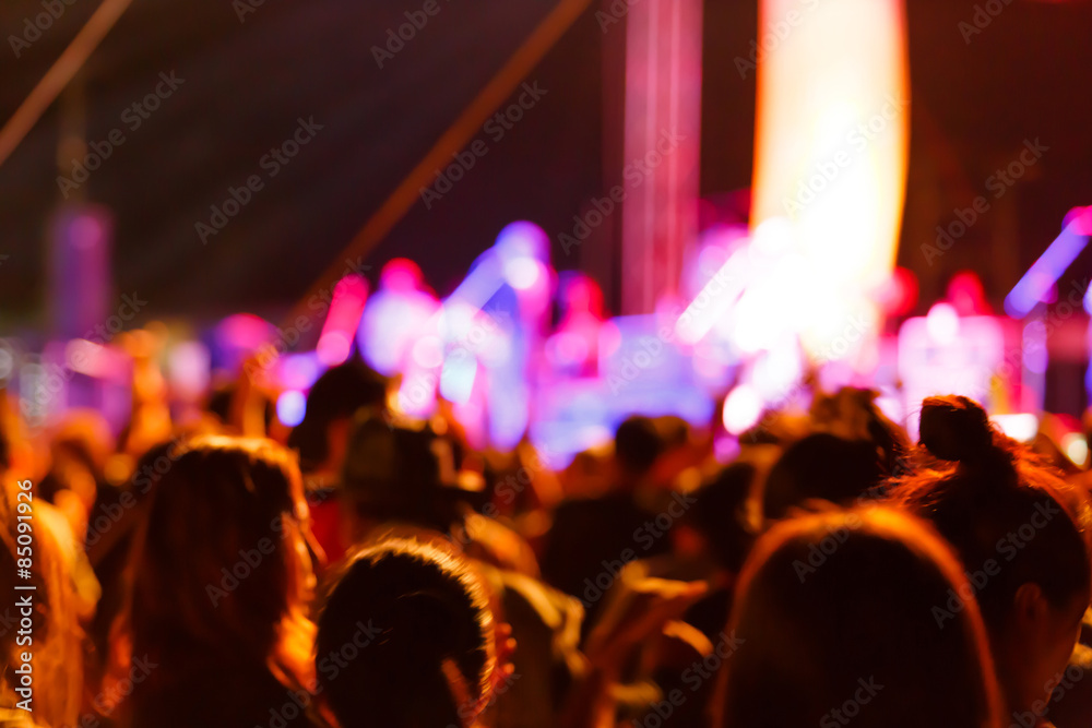 silhouette concert in front of stage