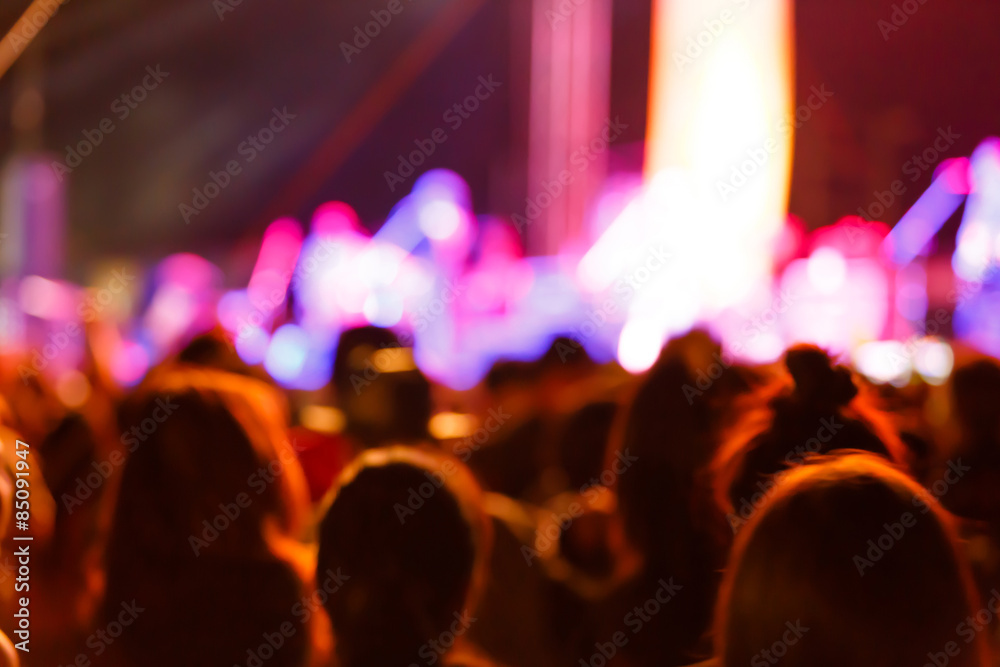 silhouette concert in front of stage