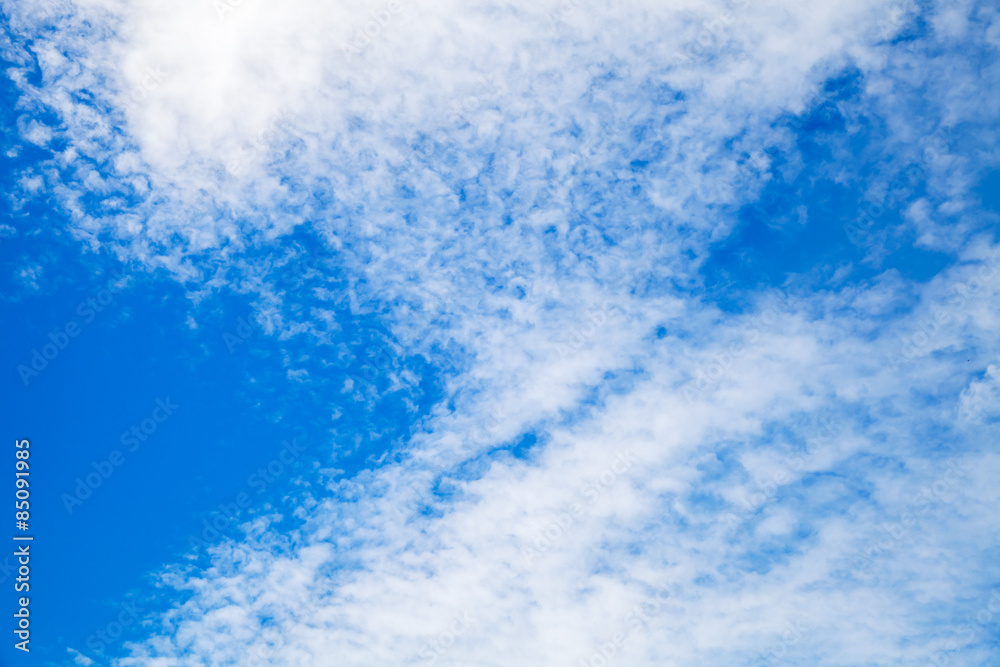 Natural bright blue sky with white clouds