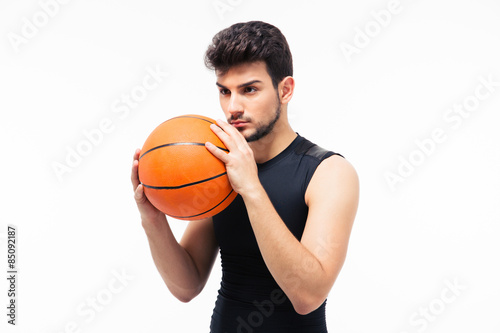 Portrait of a basketball player with ball
