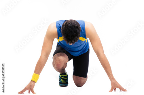 Man getting ready to run