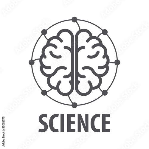 vector logo brain and electrical wires