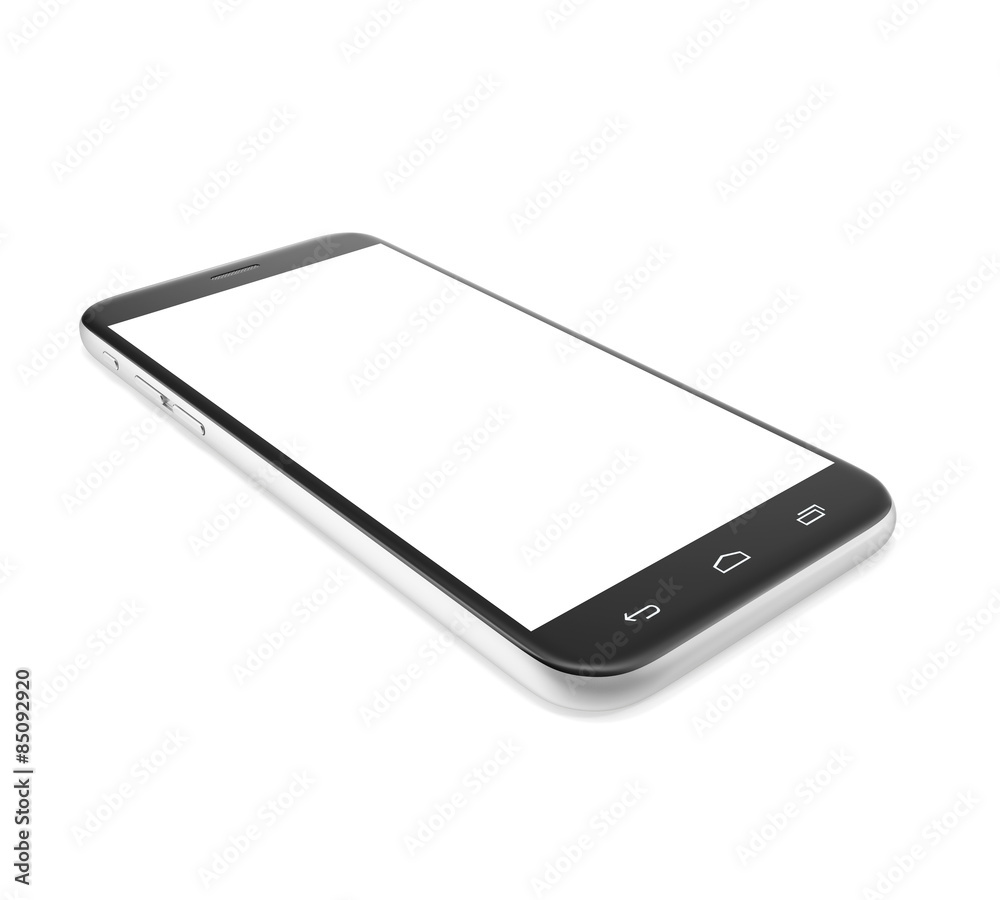 Smartphone, cell phone, with a blank screen. Smartphone, cell phone, with a blank screen.