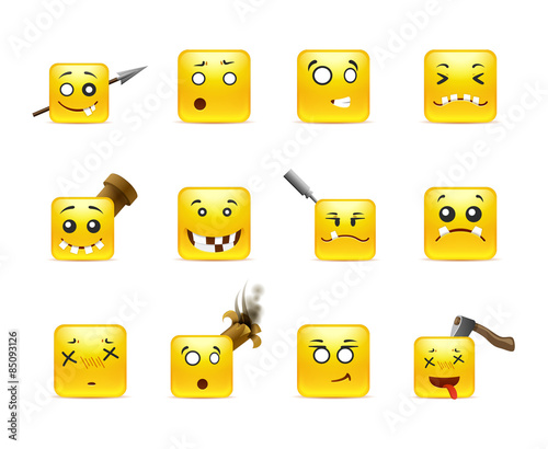 Crazy square anime stickers