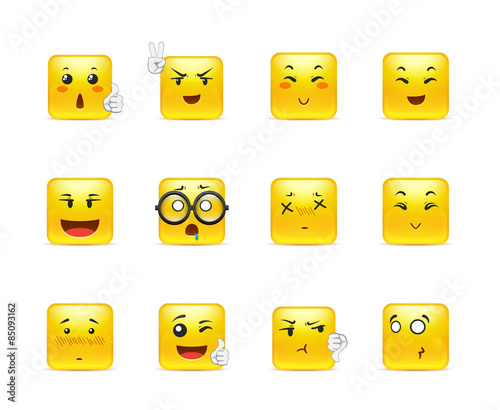 Emotional square anime stickers