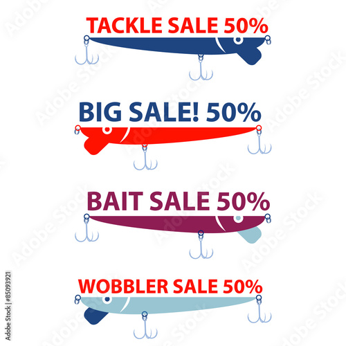 vector design with bait wobbler for sale fishing tackle shop
