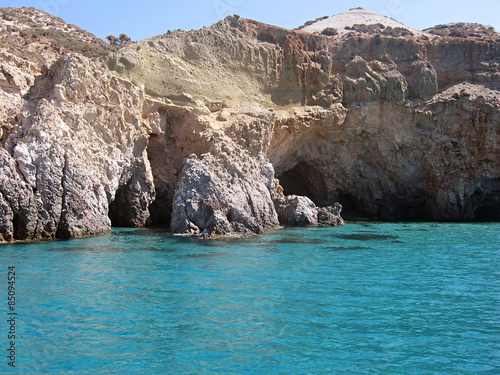 Kleftiko beach in Milos island, Greece