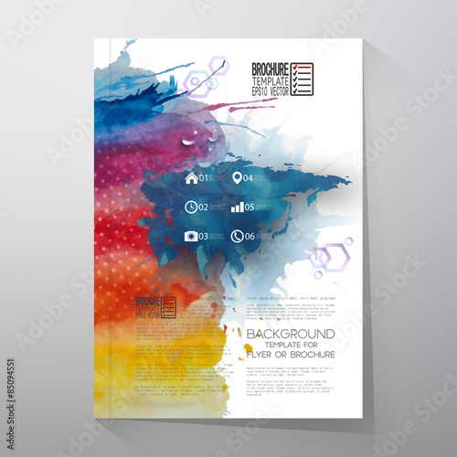 Abstract hand drawn watercolor background with place for text