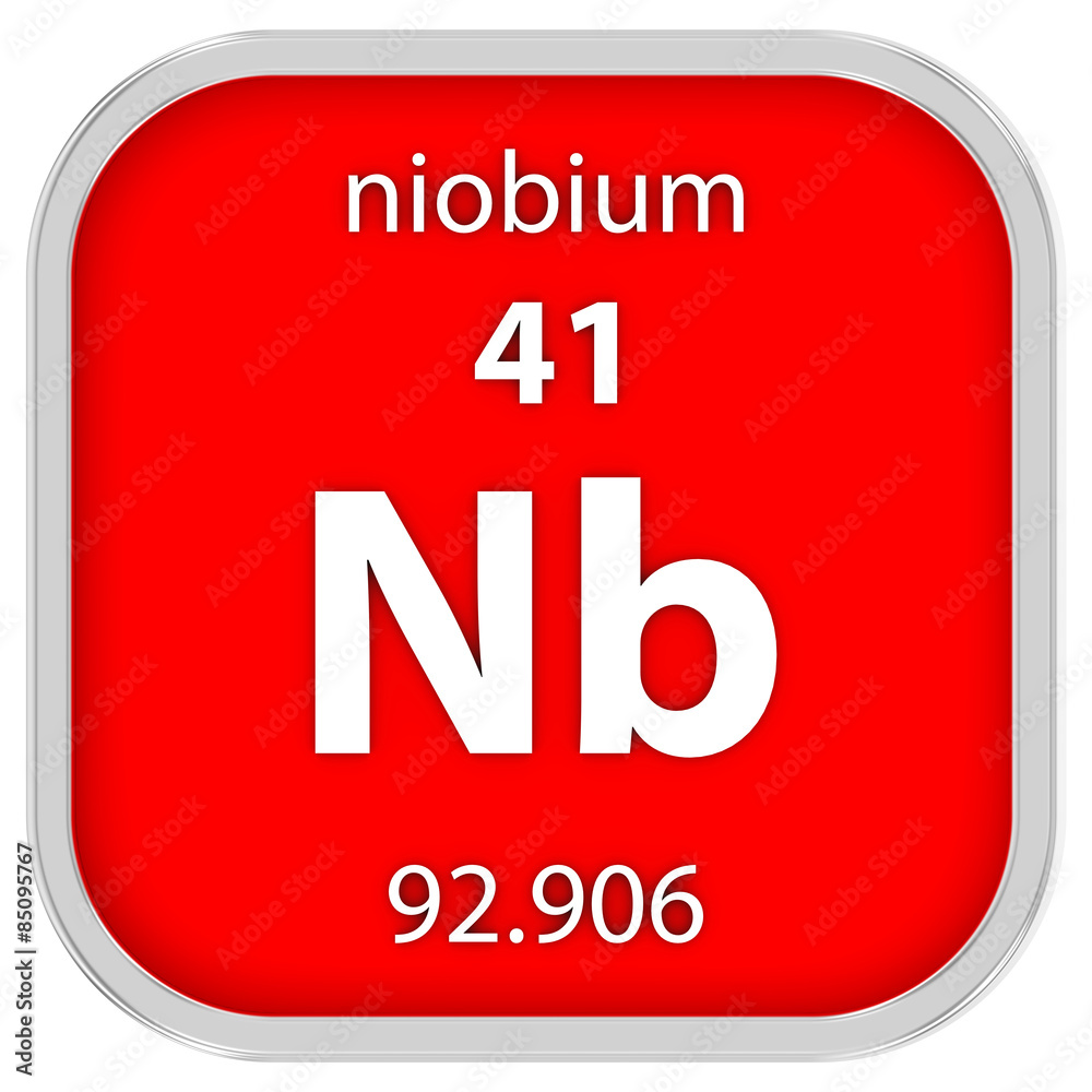 Niobium material sign Niobium material sign