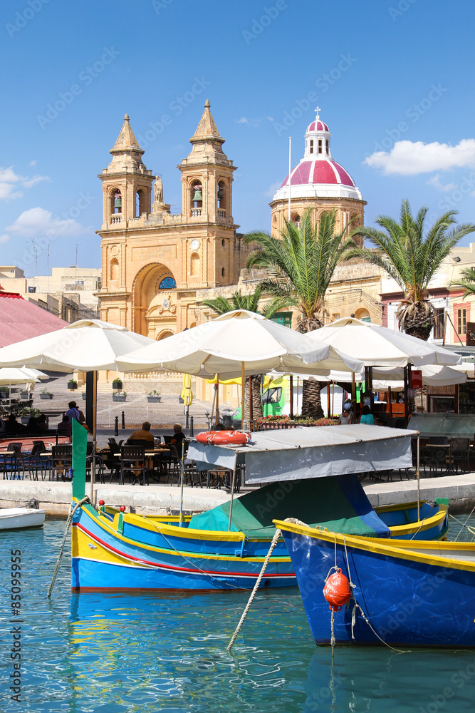 Marsaxlokk, a traditional maltese fishing village, Malta