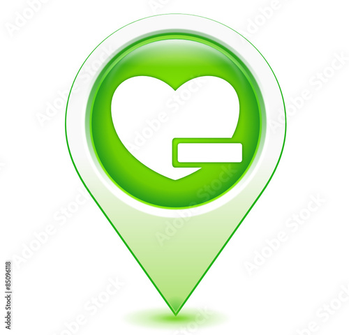 retirer des favoris sur marqueur géolocalisation vert