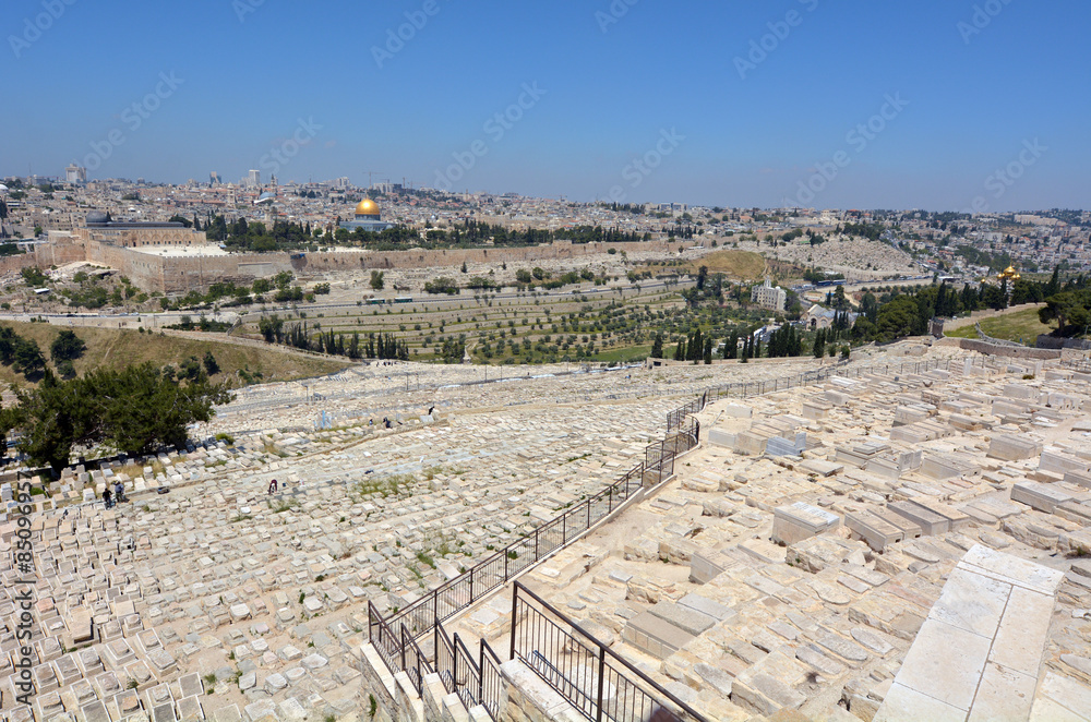 Mount of Olives Jewish Cemetery in Jerusalem - Israel