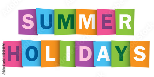 "SUMMER HOLIDAYS" Overlapping Letters Vector Icon