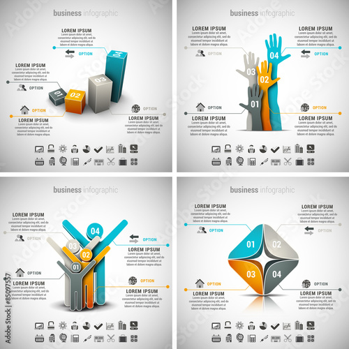 4 in 1 Business Infographics